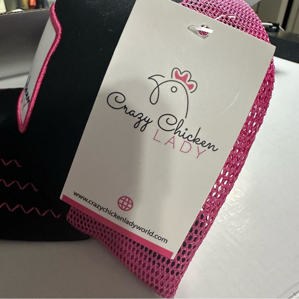 Crazy Chicken Lady Ponytail Pink Adjustable Fun Trucker Style Hat/NWT - Picture 8 of 13